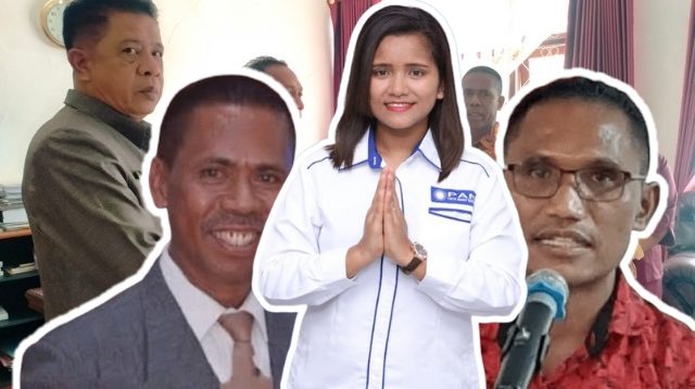Agus Pinto (kiri), Nini Wendelina Atok (tengah) dan Mikhael Feka (kanan)