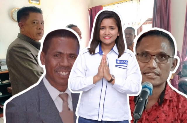 Agus Pinto (kiri), Nini Wendelina Atok (tengah) dan Mikhael Feka (kanan)